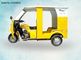 البنزين بنزين سيارات الركاب دراجة ثلاثية العجلات مع كابينة السائق والحديد السقف ، الأصفر
